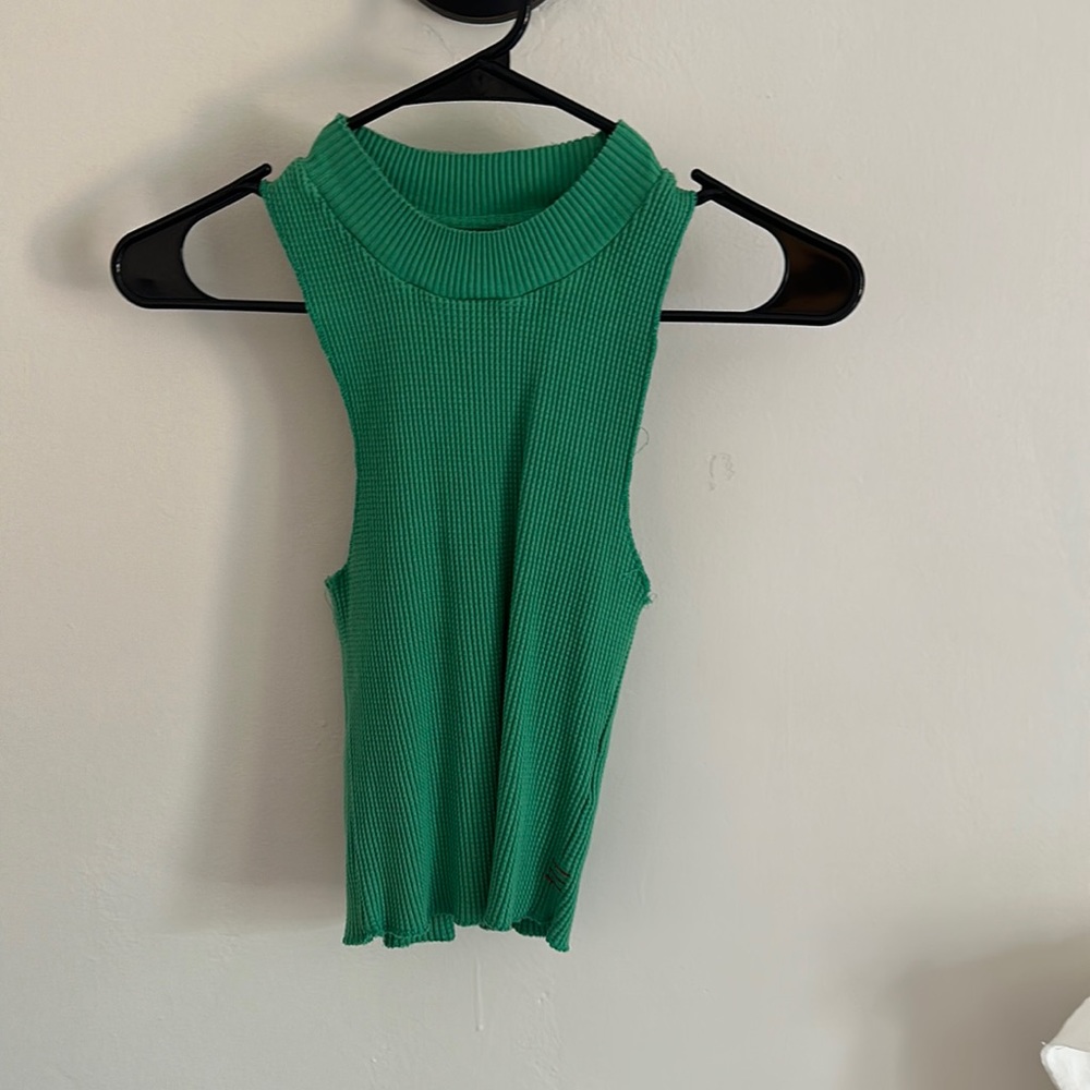 green high neck tank top
